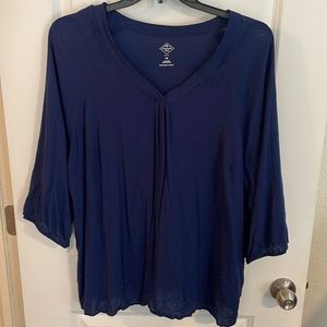 Blue semi sheer blouse